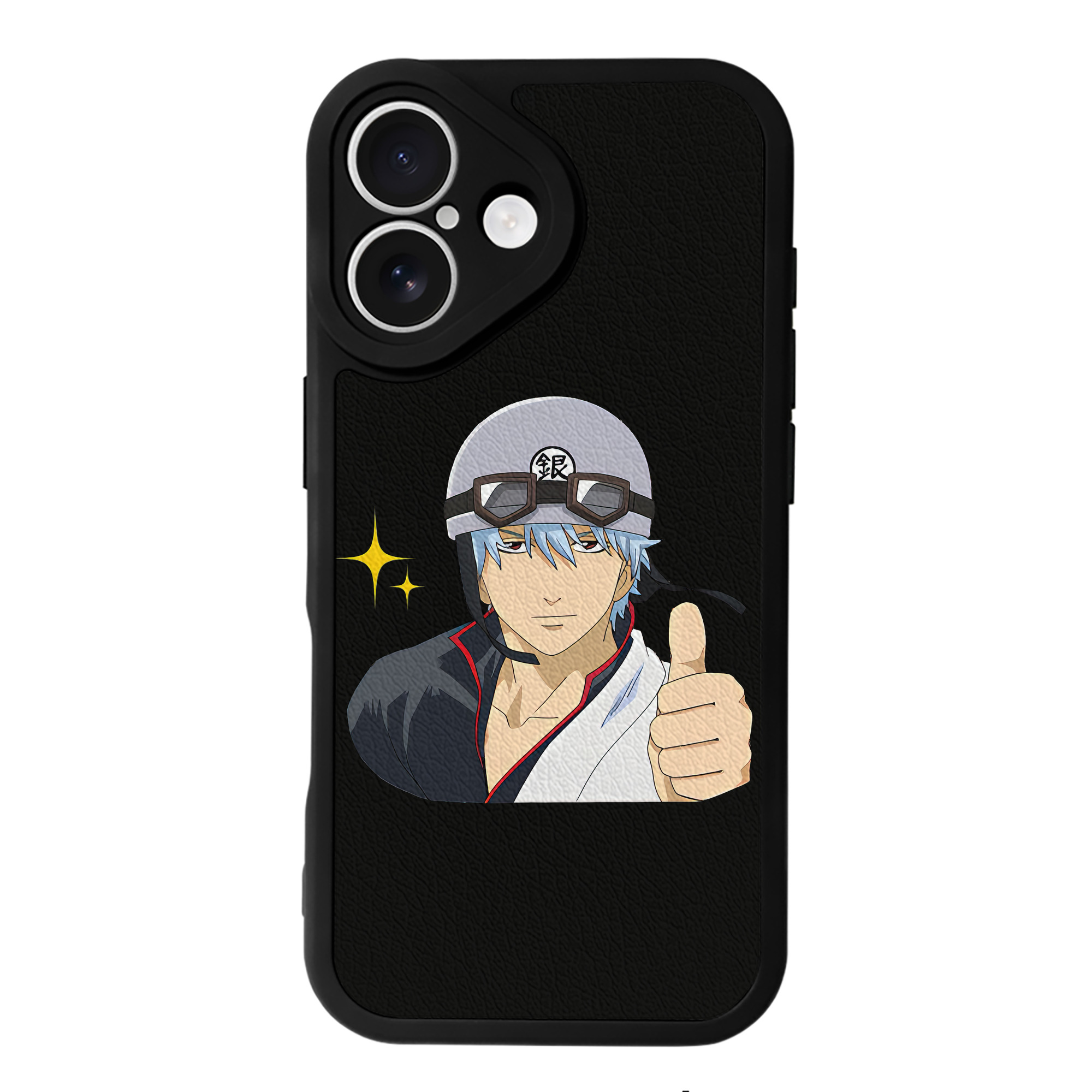 （画像用） ぎんたま 坂田銀時（さかたぎんとき） 神楽 志村新八（しむら しんぱち） GINTAMA Sakata Gintoki Kagura Shimura Shinpachi 【iPhone 16シリーズ対応】シリコンスマホケース（レザー調） 材質：シリコン